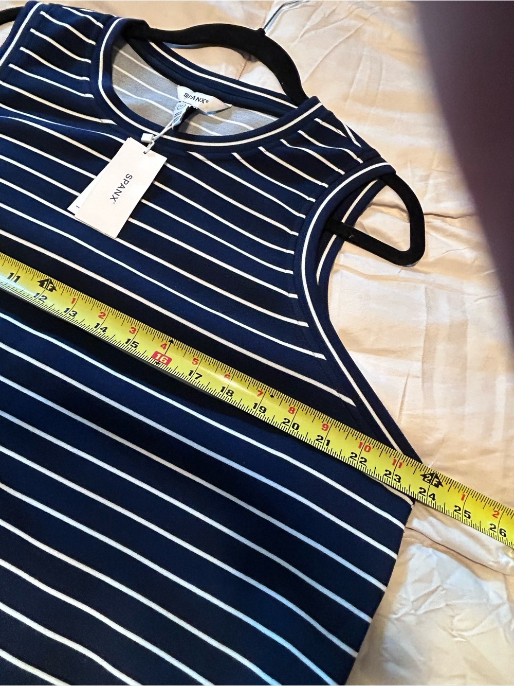 SPANX NWT 1X Air Essentials Navy and White Striped Sleeveless Maxi Dress - Picture 6 of 11